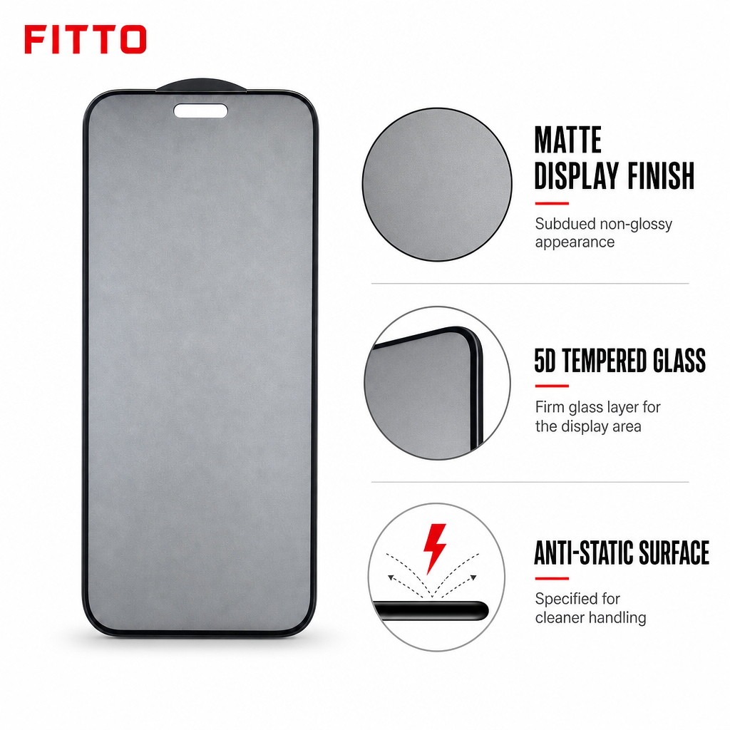 120 Pieces 5D Matte Tempered Glass Screen Protectors for 14 Pro Max Phone Model, Anti-Static, Black, Single Piece