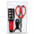 96 Pieces Kitchen Tool Set with Scissors, Knife Sharpener and Peeler, 3 Pieces