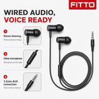 240 Pieces Wired Stereo Headset with Inline Microphone, 3.5mm AUX Connector, Single Unit