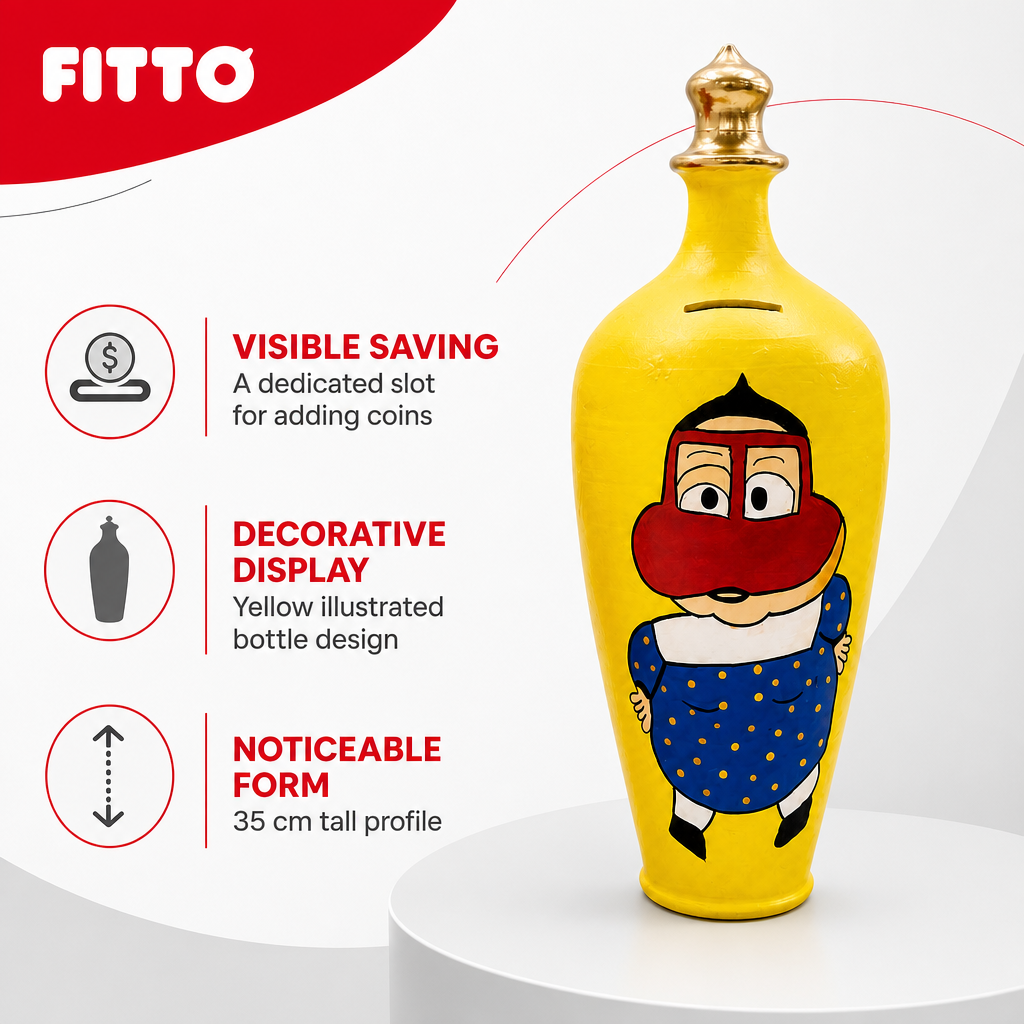 72 Pieces Decorative Bottle Coin Bank, 35 cm, Yellow