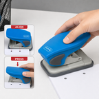 120 Pieces Mini Two-Hole Paper Punches, Blue, 6 mm Holes, 80 mm Hole Distance, 10-Sheet Capacity, 1 Piece