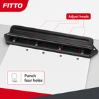 72 Pieces Adjustable Paper Punches, 7 mm Four-Hole Design, 10-Sheet Capacity, Black, 1 Piece