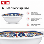 96 Pieces Melamine Salad Bowl, 7 Inch, Decorative Patterned Rim, White