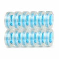96 Pieces Self Adhesive Crystal Clear Tape, 12mm x 36yd, 12 Rolls for Office, Craft and Household Use