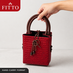 72 Pieces Mini Woven Handbags with Top Handles, Red, 16 x 13 x 8 cm