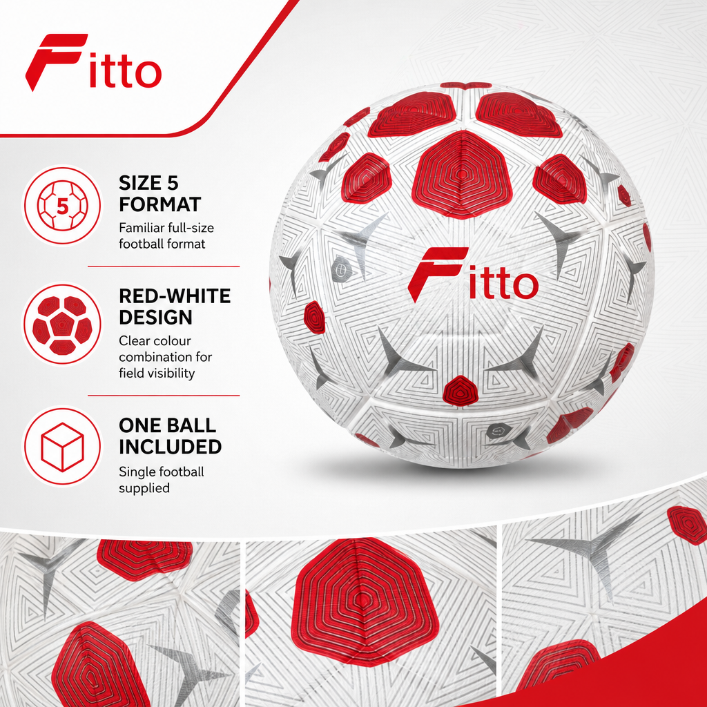 72 Pieces Size 5 Football, Red and White, Single Ball for Training and Recreational Play