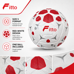 72 Pieces Size 5 Football, Red and White, Single Ball for Training and Recreational Play