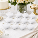 96 Pieces Candy Favor Boxes with Handles, White, 9.5 x 9.5 x 10 cm, 12 Pieces