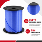 144 Pieces Blue Ribbon Roll, 5 mm Wide, 250 yd Length, Single Continuous Roll