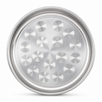 120 Pieces Stainless Steel Round Plate with Raised Rim, 25 cm, Silver, 1 Piece
