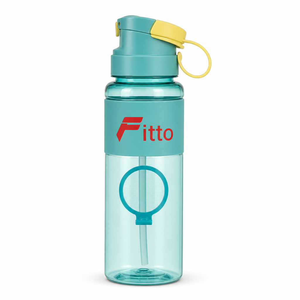 96 Pieces Plastic Sports Water Bottles with Carry Strap, 750 ml, Teal and Yellow, 1 Piece