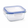 96 Pieces Square Glass Food Container with PP Lid, 320 ml