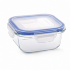 96 Pieces Square Glass Food Container with PP Lid, 320 ml