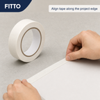 144 Pieces Self-Adhesive Masking Tape, White, 36 mm x 30 yd, 1 Roll