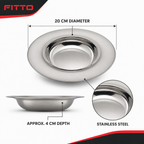 96 Pieces Stainless Steel Soup Plate, Round Deep Tablewares Dish, 20 cm