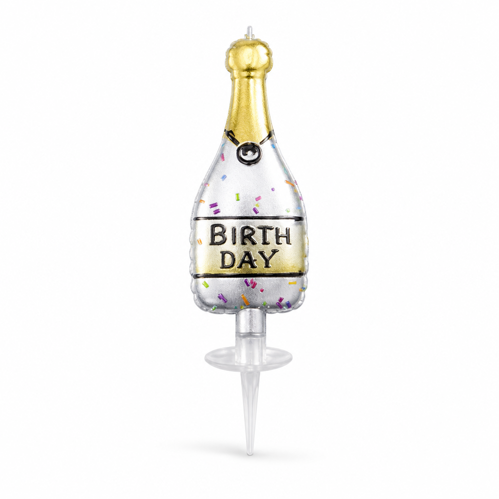 144 Pieces Silver Bottle Design Birthday Cake Topper Candle, 1 Piece