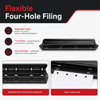 72 Pieces Adjustable Paper Punches, 7 mm Four-Hole Design, 10-Sheet Capacity, Black, 1 Piece