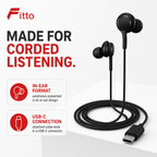 120 Pieces USB-C In-Ear Wired Earphoneses, Black, 1 Piece