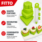 96 Pieces Green Silicone Baking Mould Set with Cupcake Moulds and Cream Dispenser, 1 Set