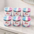 96 Pieces Cotton Budses, 300 Pieces per Can, 6-Pack, Assorted Colours in Plastic Cans