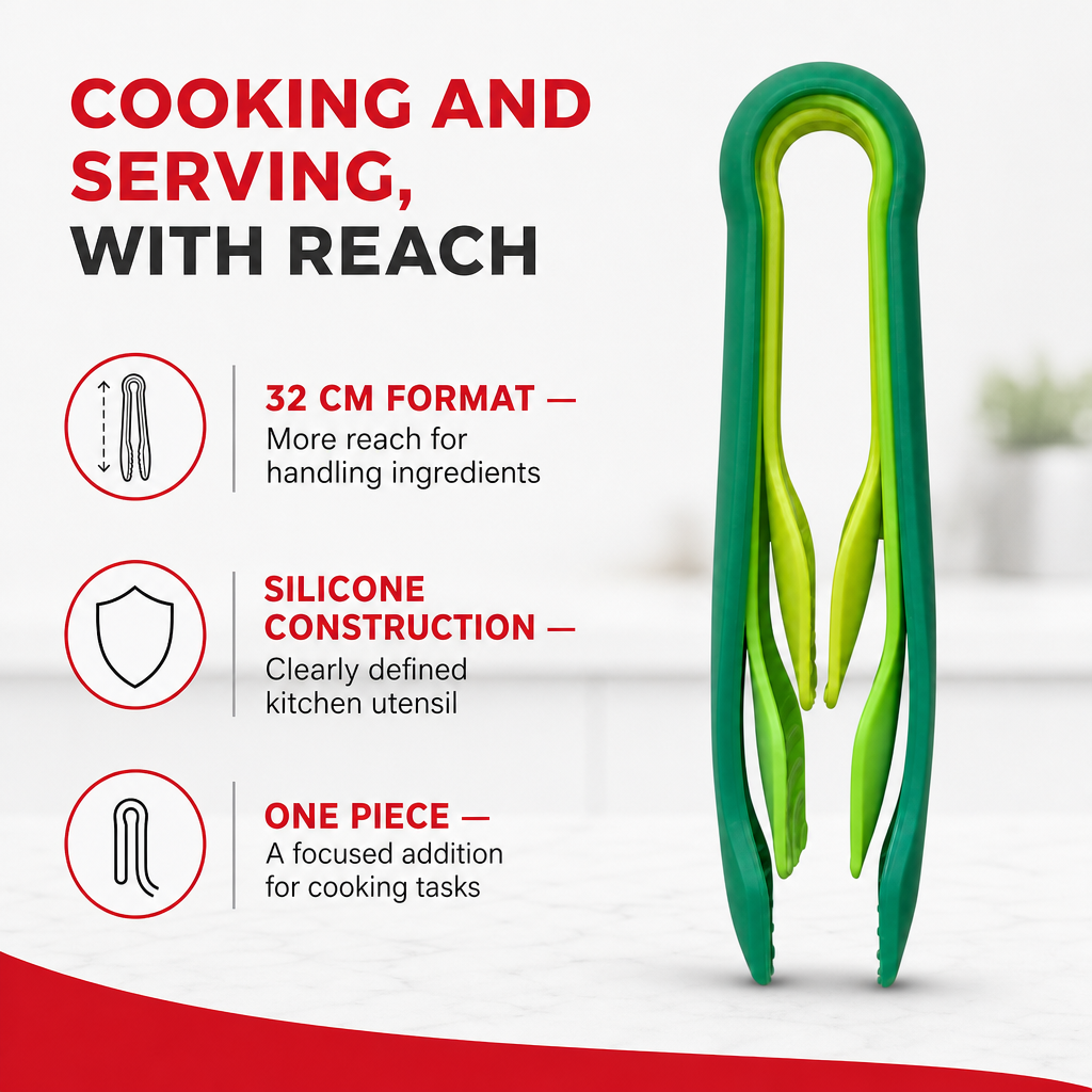 144 Pieces Green Silicone Kitchen Tongs, 32 cm, 1 Piece