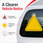 120 Pieces Car Safety Warning Signs with Suction Mount, Yellow Triangle, 18 x 18 cm