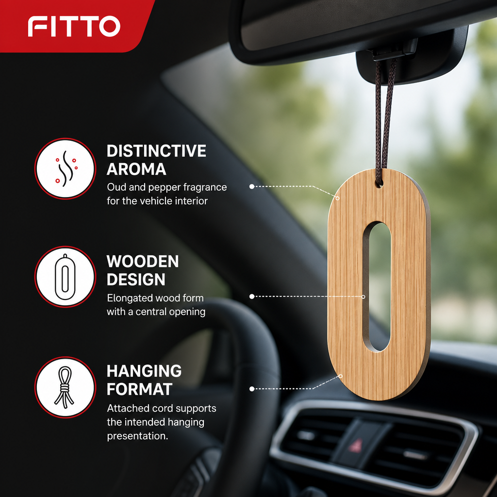 72 Pieces Wooden Car Air Fresheners, Oud & Pepper Hanging Scent Accessory, 1 Piece
