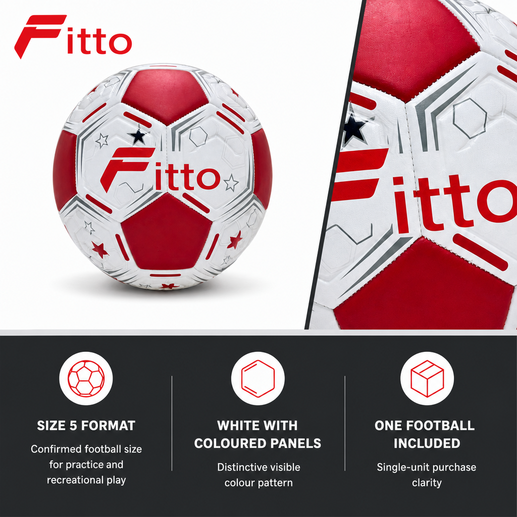 72 Pieces Football Size 5, White Ball with Coloured Panels for Training, Practice and Recreational Play