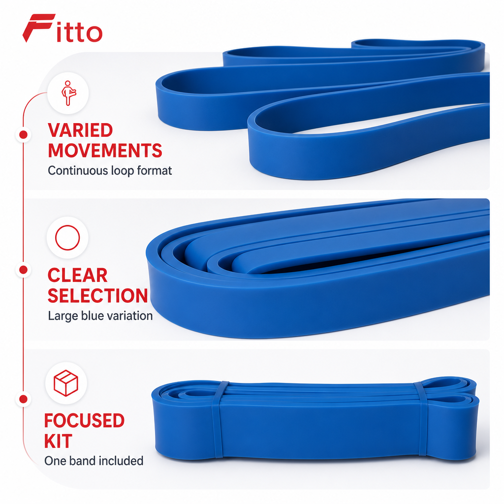 72 Pieces Exercise Loop Resistance Bands, Large Blue, Single Band for Strength, Stretching and Home Workouts