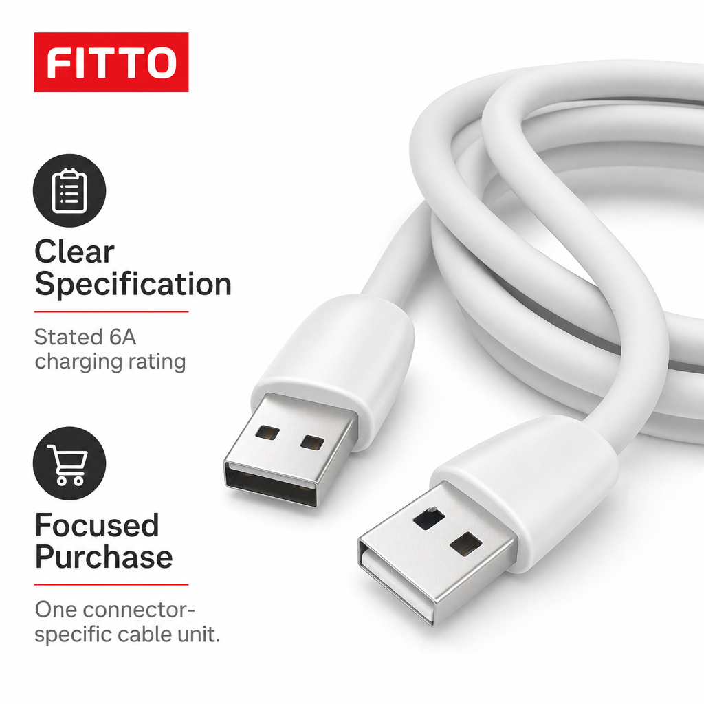 120 Pieces Fast Charging Cable, 6A, Single Cable Unit, Connector Version Varies