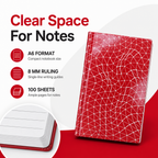 240 Pieces A6 Hard-Cover Notebook, Red Single-Line Pages, 8 mm Ruled, 100 Sheets