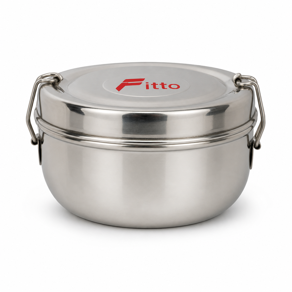 96 Pieces Stainless Steel Lunch Box with Plate, 11.5 cm