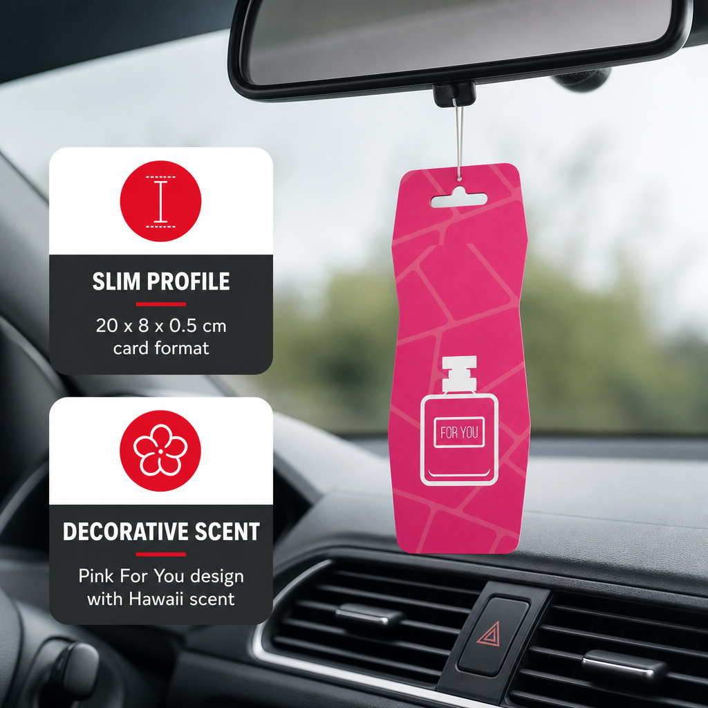 240 Pieces Hanging Card Car Air Fresheners, Hawaii Scent, For You Design, Pink, 20 x 8 cm