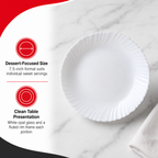 144 Pieces Opal Glass Dessert Plate, 7.5 Inch, White Round Serving Dish for Desserts and Small Portions