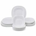 48 Pieces Ceramic Dinnerware Serving Set, White, 18 Pieces