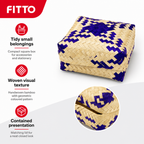 96 Pieces Handwoven Bamboo Square Storage Box with Lid, 5 x 5 in, Assorted Pattern