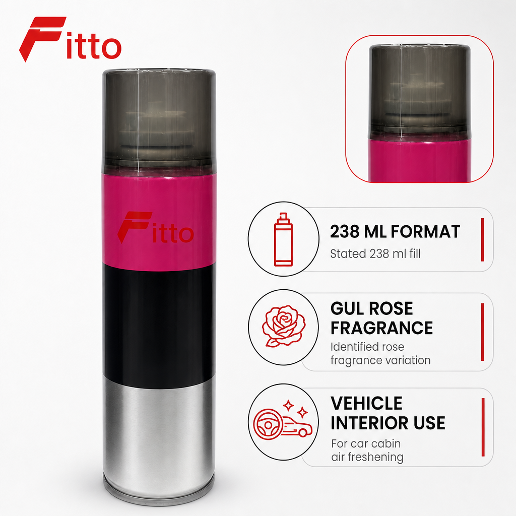 96 Pieces Car Deodorizer Spray, Gul Rose Fragrance, 238 ml Aerosol Can for Vehicle Interiors