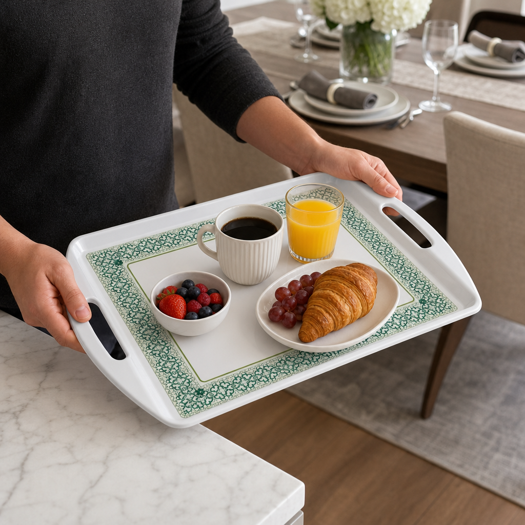 72 Pieces Rectangular Serving Trays with Double Handles, 20 Inch