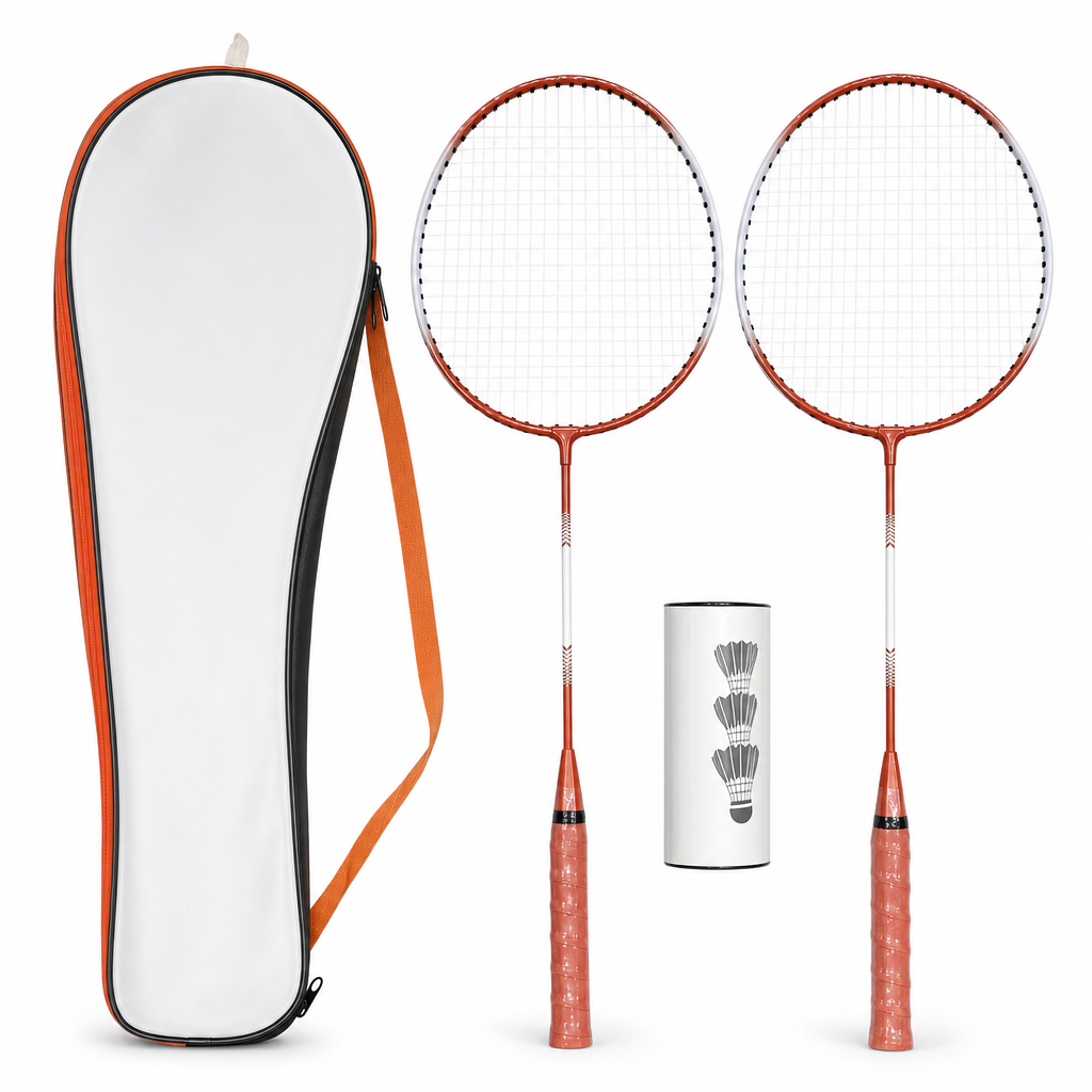 96 Pieces Badminton Racket Set with Shuttlecocks and Carry Bag, Two Rackets for Court and Outdoor Play
