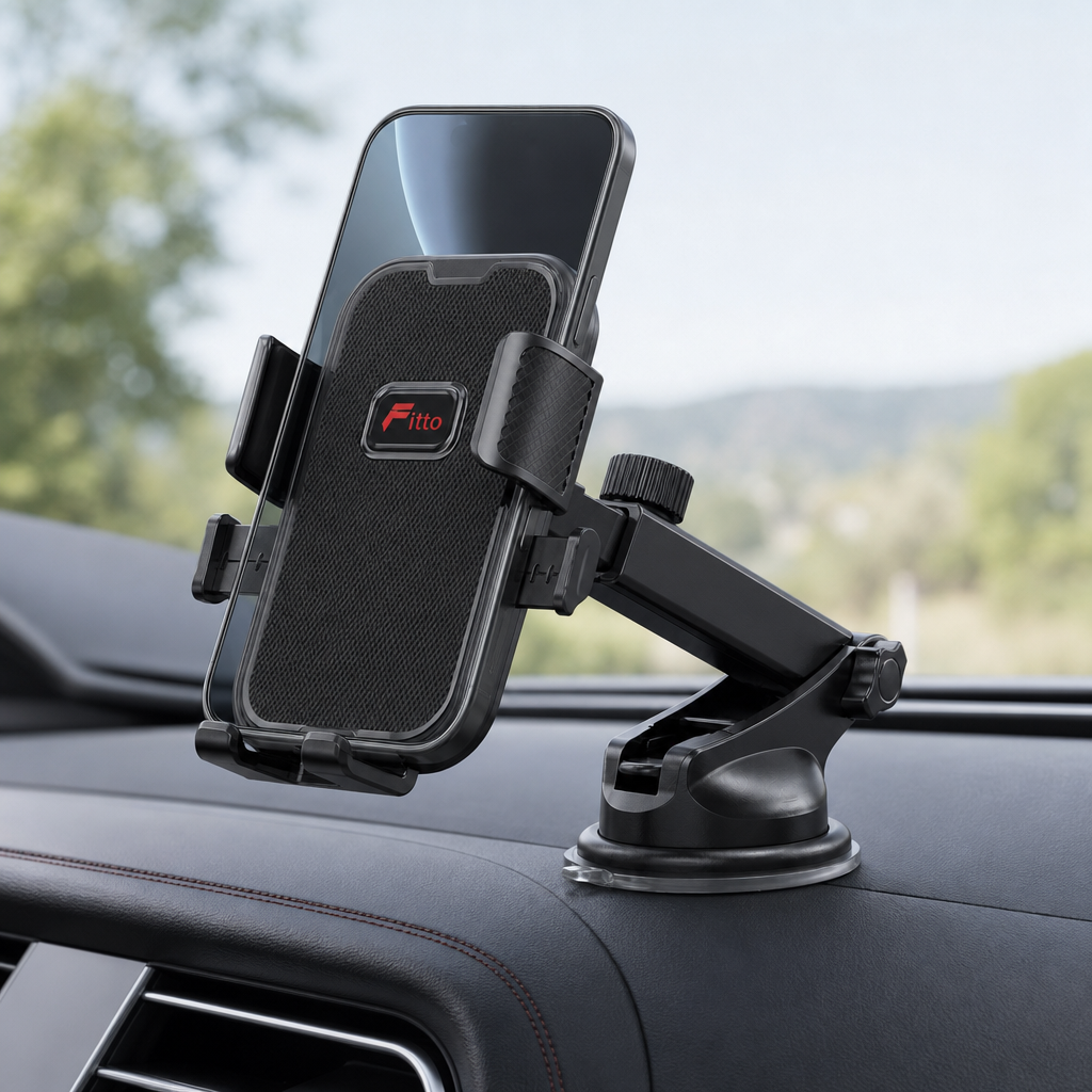 96 Pieces Easy-Clip Car Phone Holder with Telescopic Suction Mount, Adjustable Dashboard or Windshield Stand