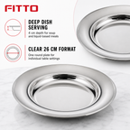 96 Pieces Stainless Steel Soup Plate, 26 cm, Round Deep Dish Tablewares for Soup and Serving
