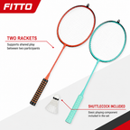 96 Pieces Badminton Racket Set with Shuttlecock, 2 Rackets, Multicolor