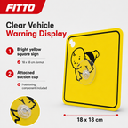 96 Pieces Car Safety Warning Signs with Suction Cup, Yellow Square, 18 x 18 cm