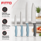 60 Pieces Kitchen Knife Set with Ergonomic Handles, 4-Piece Assorted Kitchen Knives for Food Preparation