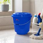 96 Pieces Plastic Bucket With Lid and Carry Handle, 13 Litre, Blue