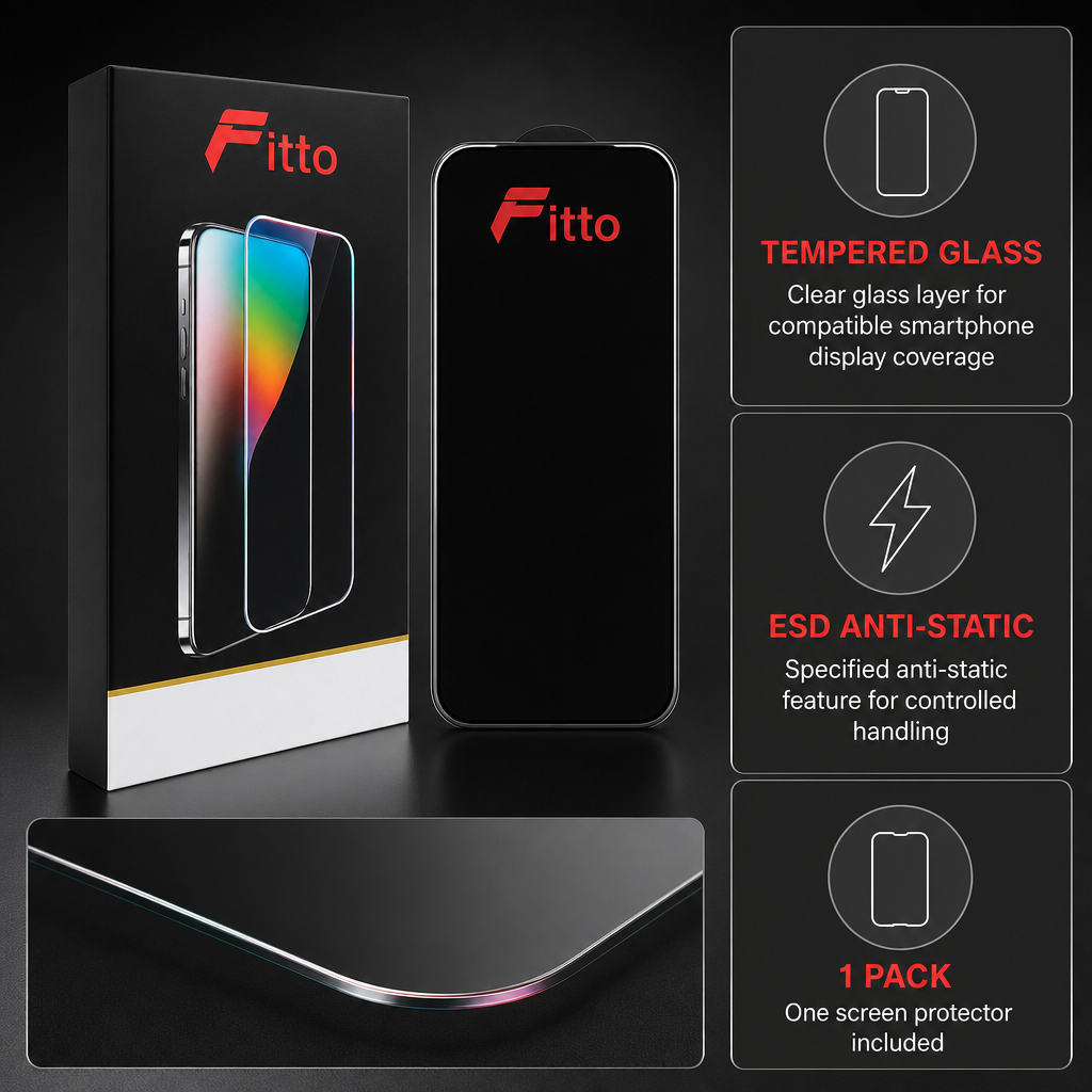 96 Pieces Tempered Glass Screen Protectors for Smartphone, ESD Anti-Static, 1 Pack