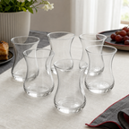 96 Pieces Clear Turkish Tea Glasses, 6-Piece Set for Tea and Beverage Serving