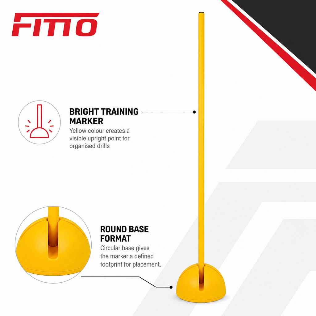 96 Pieces Plastic Training Pole With Round Base, Yellow