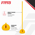96 Pieces Plastic Training Pole With Round Base, Yellow