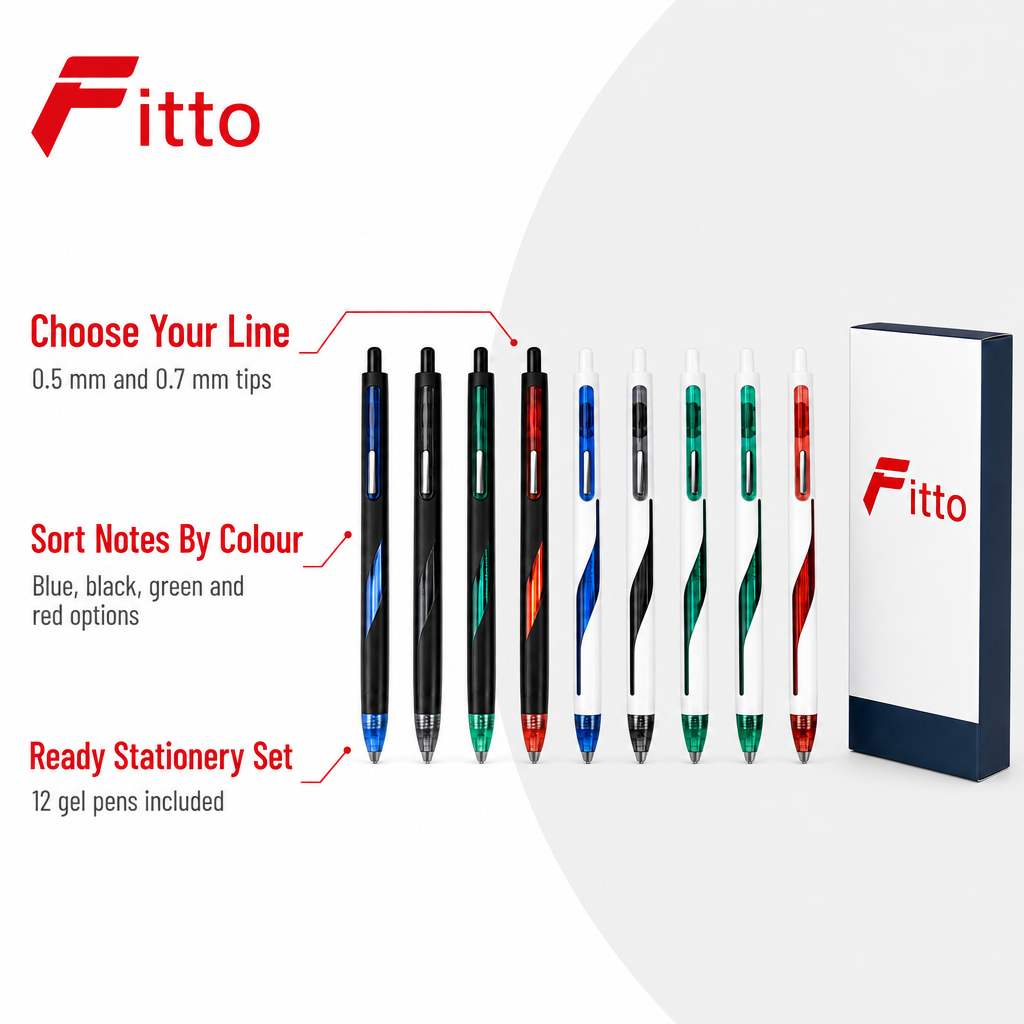 60 Pieces Space Up Gel Pens, 0.5 mm and 0.7 mm Tips, 12 Pieces, Multicolour Ink